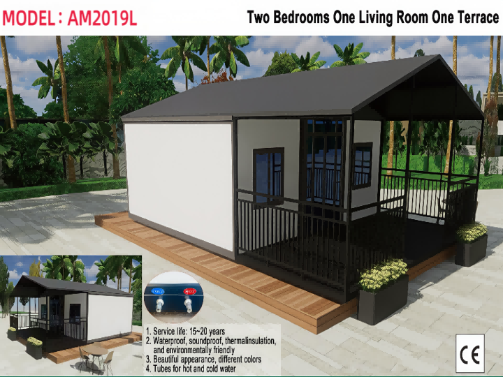 AllMetal Expandable Prefabricated House, 19.4FTx20.7FTx8.1FT
